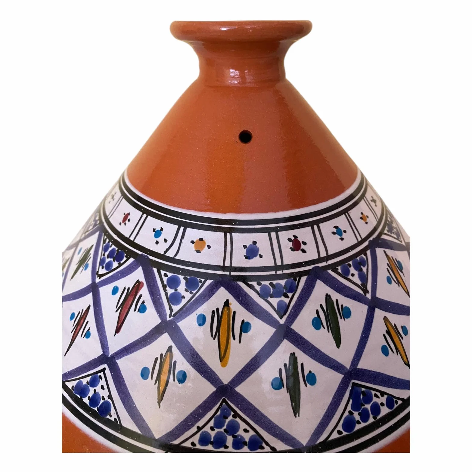 La Maison Unique: Tajine Terracotta Marocchina Tunisina Diametro 32cm Pentola a Pressione Con Coperchio Piatto Etnico Marocchino Cucina Salutare - Qualità Premium - Blu