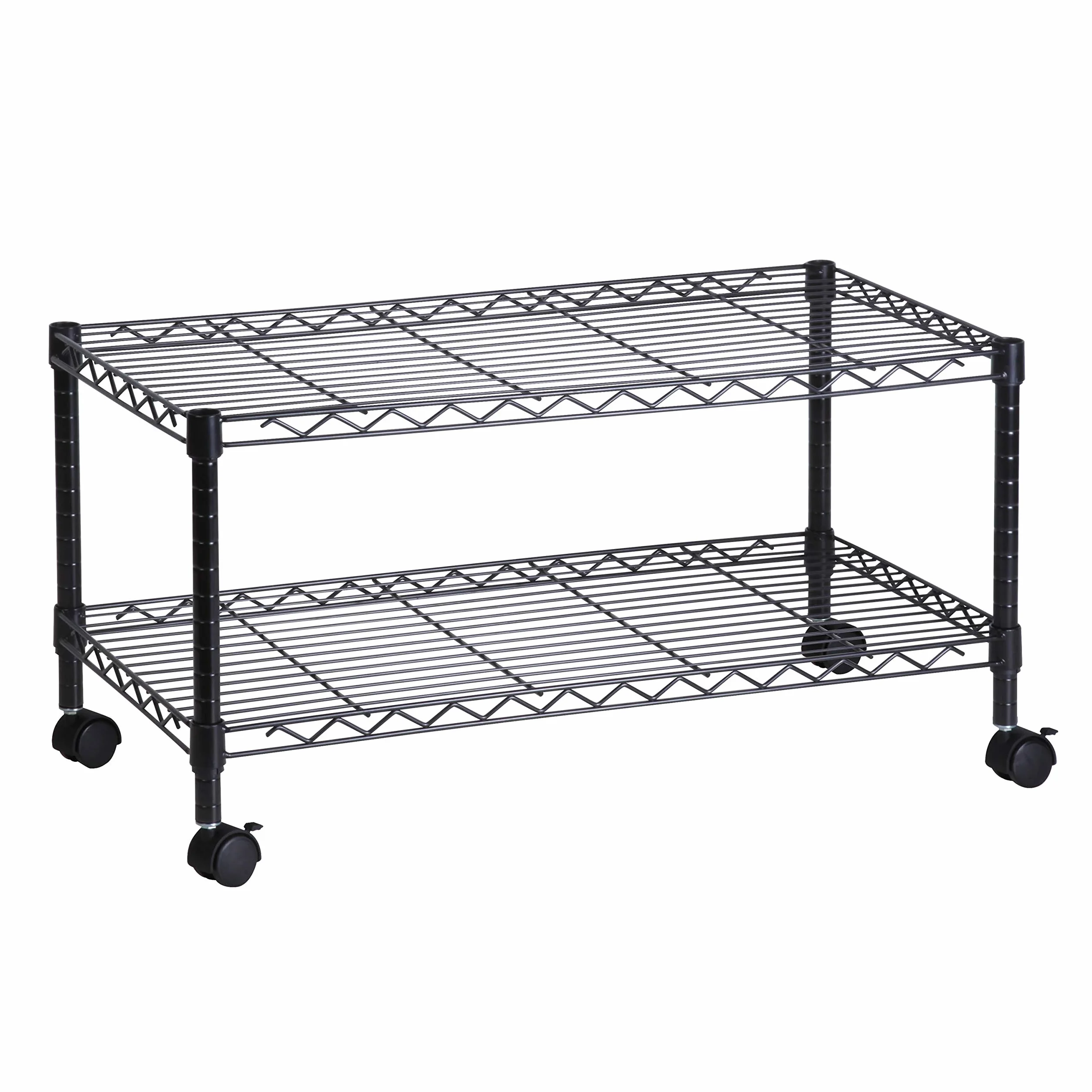 Honey Can Do crt-03937 2-Shelf Rolling Media Cart with Locking Wheels, Steel Construction