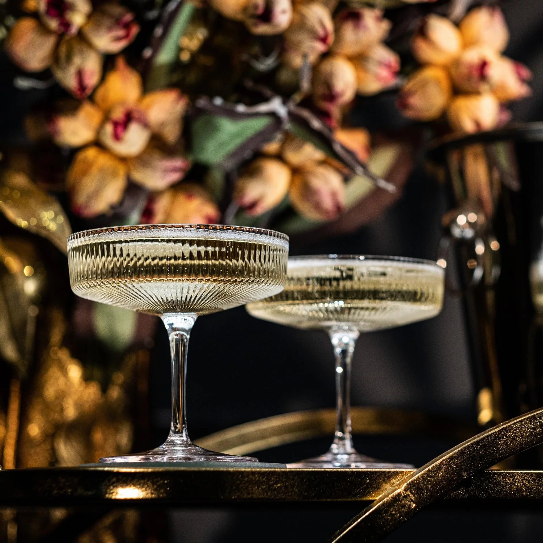 GLASSIQUE CADEAU Vintage Art Deco - Bicchieri coupé a coste, set da 4 pezzi, 200 ml, classici bicchieri da cocktail per champagne, espresso, martini, cosmopolitan, daiquiri