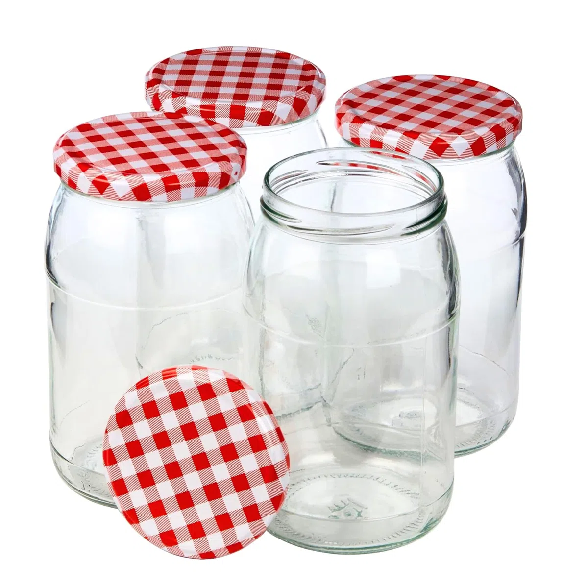 12 vasetti da 900 ml con coperchio a vite ed etichette