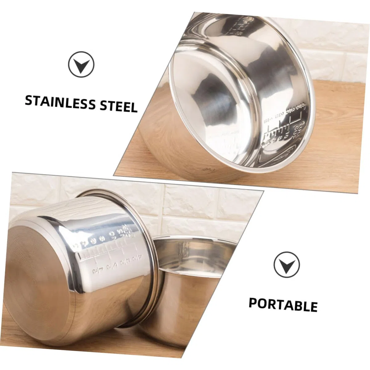 jojofuny Pentola Interna per Cuociriso Elettrico in Acciaio Inossidabile 4l Scala, Design Multifunzione, Ricambio per Cucina Efficiente e Resistente