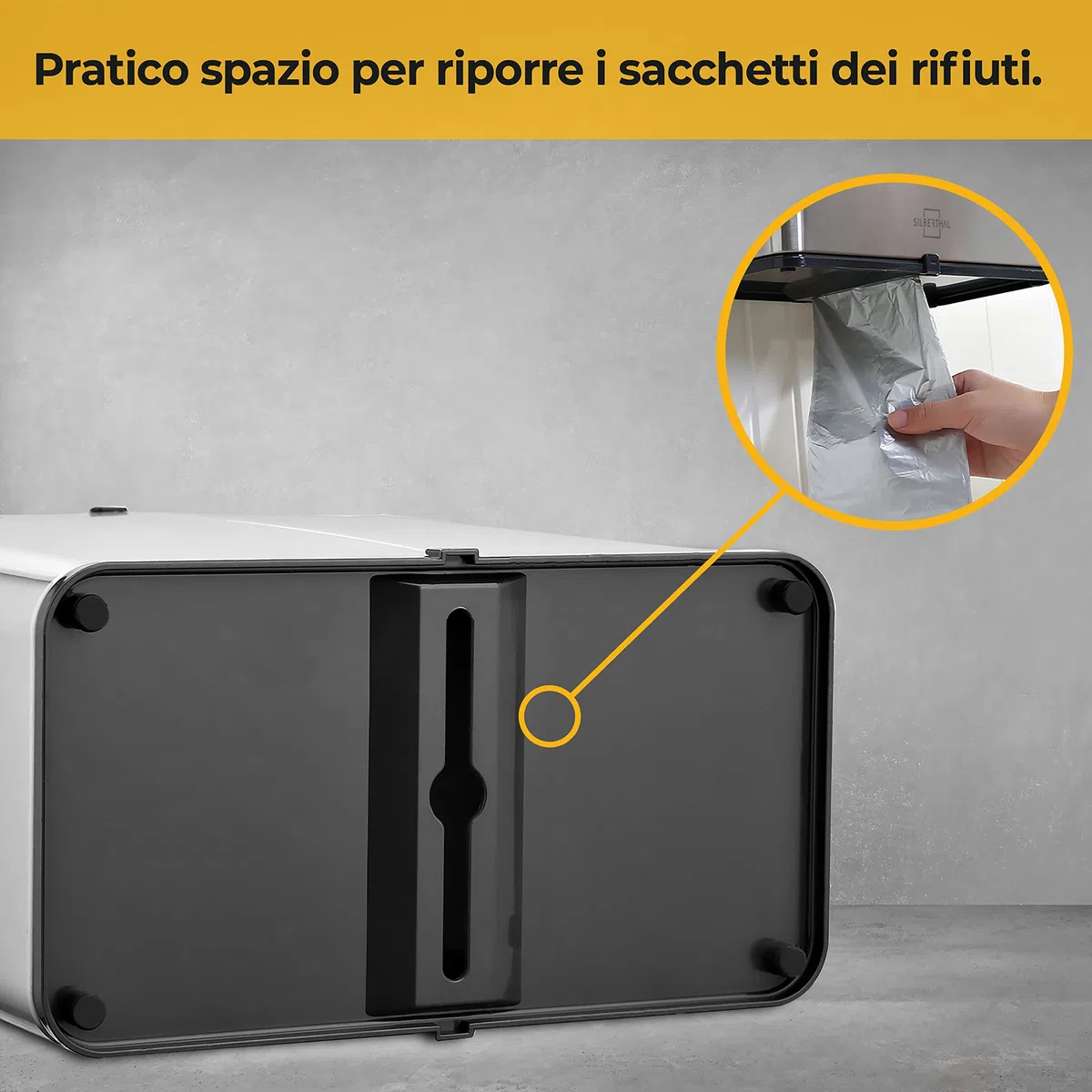 SILBERTHAL Pattumiera biologica da cucina, 3 l, in acciaio inox, con coperchio, per compost da cucina, con filtro ai carboni attivi, contenitore interno lavabile in lavastoviglie