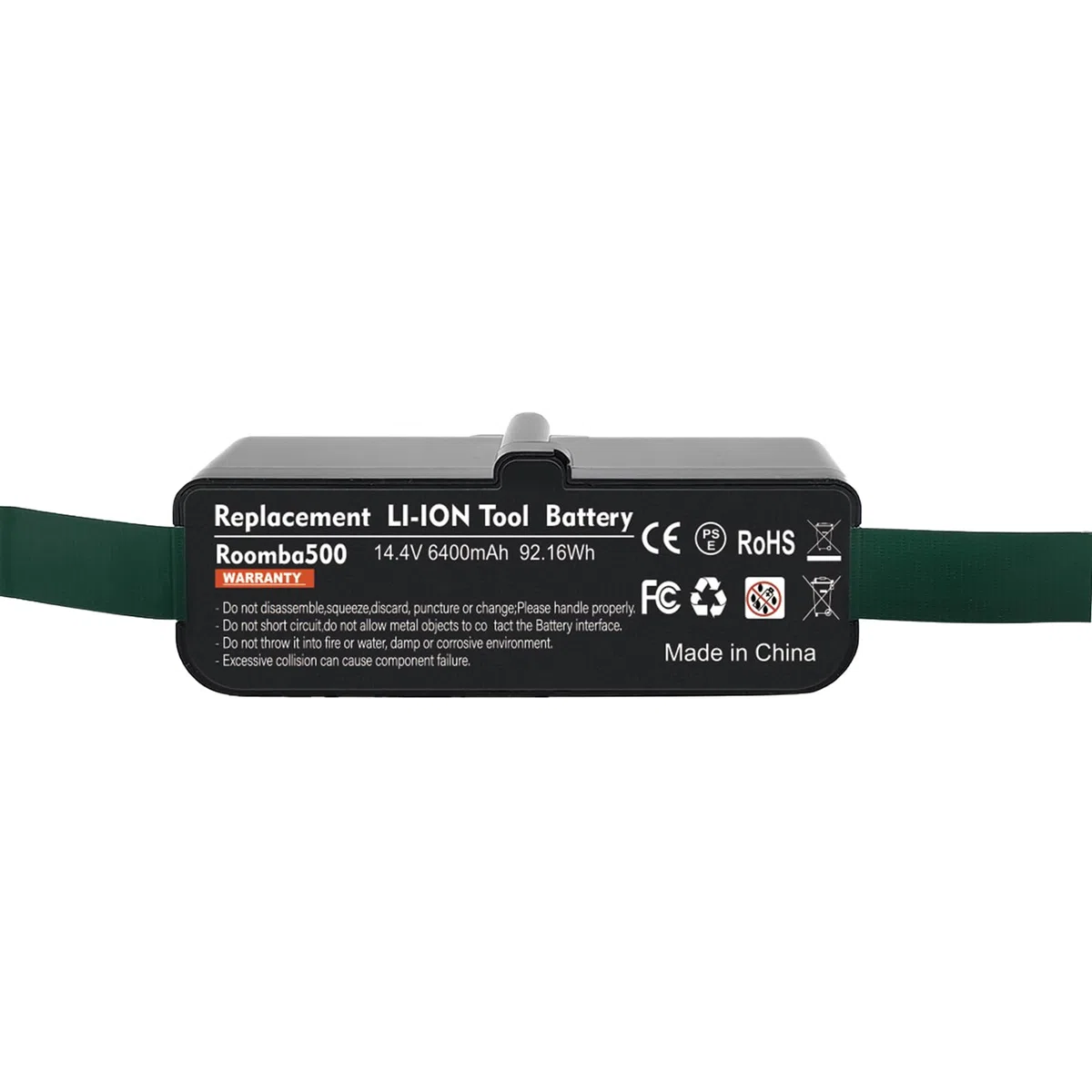 6400mAh Batteria di ricambio per iRobot Roomba Li-Ion 14,4V 6400mAh Batteria per Roomba 500 600 700 800 Serie Batteria di ricambio Compatibile con R3 irobot 581 450 700 605 621 880 785 Nero