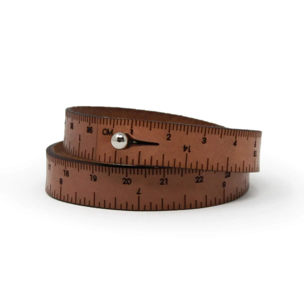 Righello da polso marrone medio 38,1 cm | bracciale con metro a nastro | polsino in pelle | braccialetto avvolgente in pelle | cucito | lavoro a maglia | uncinetto | nozione | regalo