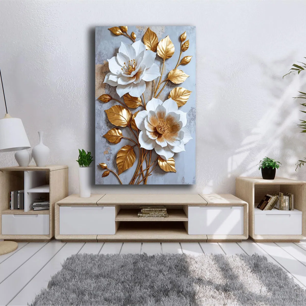 Quadri Moderni Soggiorno Verticale FIORI Quadro moderno FIORE da Parete grande XXL Stampa su tela Canvas Decorazione Murale muro Arredo Camera da letto Cucina (1, 40x70 cm, Canvas intelaiato)