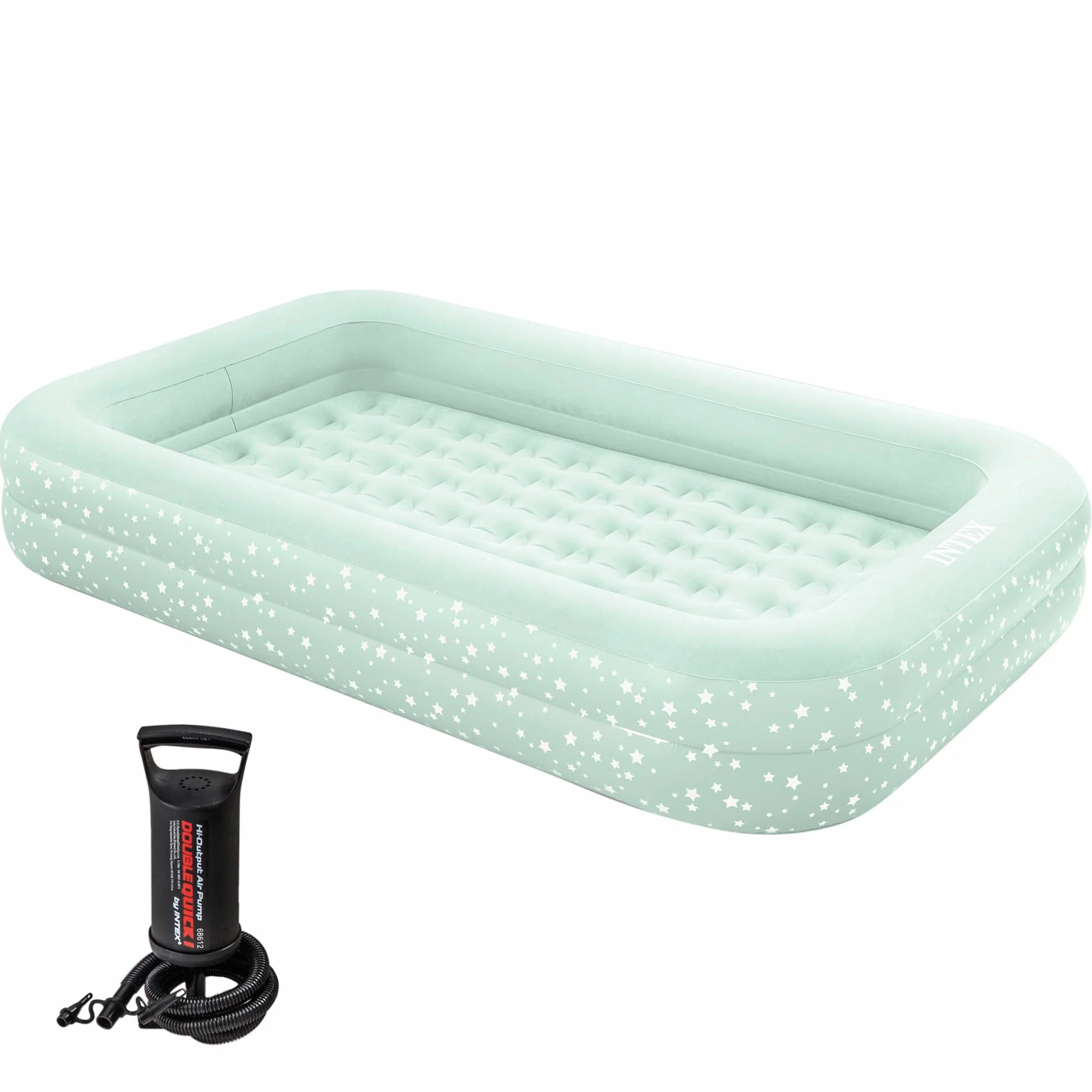 Intex 66810NP - Materasso Gonfiabile Lettino Baby, Casa e Viaggio, PVC, Multicolore, 107x168x25 cm