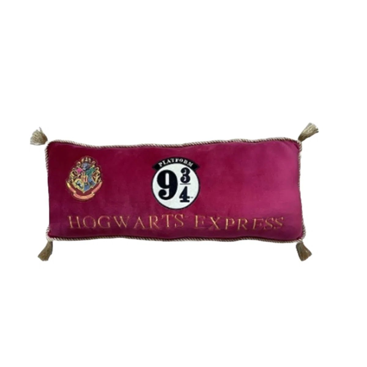 LYO Cuscino rettangolare Harry Potter ricamato con logo Piattaforma 9 3/4, materiale ultra morbido, confortevole e piacevole da stringere, decorazione, alta qualità, dimensioni: 60 x 20 cm