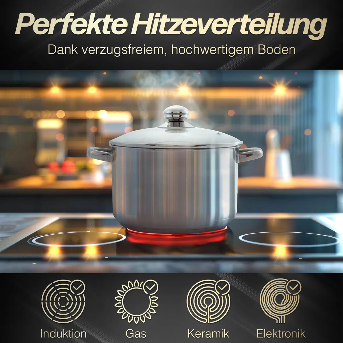 BEYOND Casseruola in Acciaio Inox con Cestello Scolapasta Estraibile e Coperchio in Vetro
