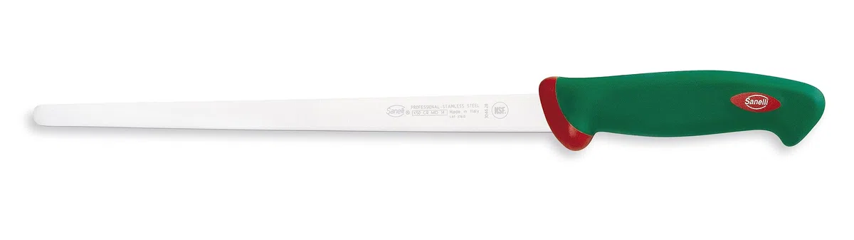 Sanelli Premana Professional Coltello Strettissima, Acciaio Inossidabile, Verde/Rosso, 41.5 x 3 x 4 cm