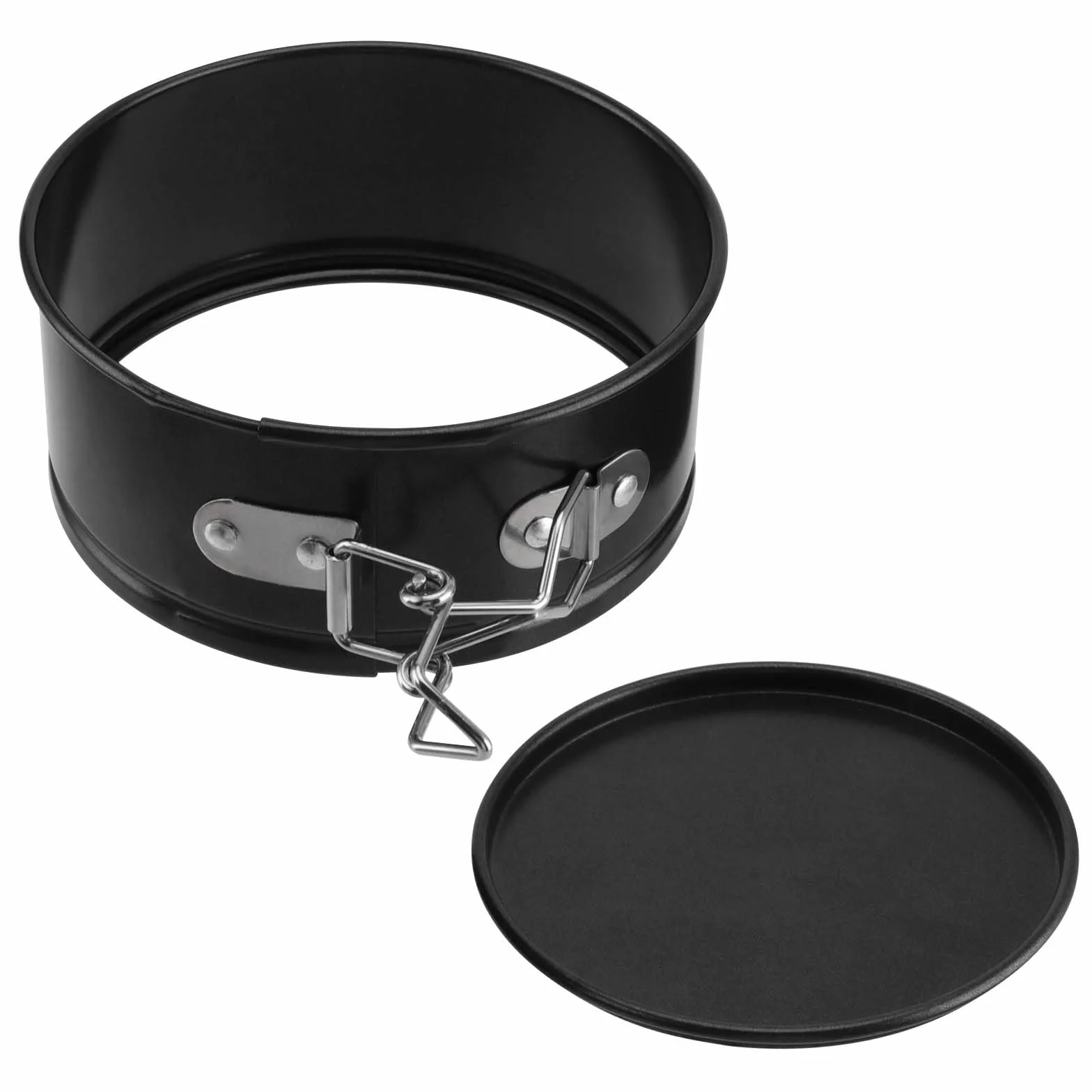 SINJEUN Confezione da 6 Mini Tortiere a Molla 10,2 cm, Teglie Antiaderenti in Acciaio al Carbonio con Fondo Rimovibile per Cheesecake, Torte e Quiche