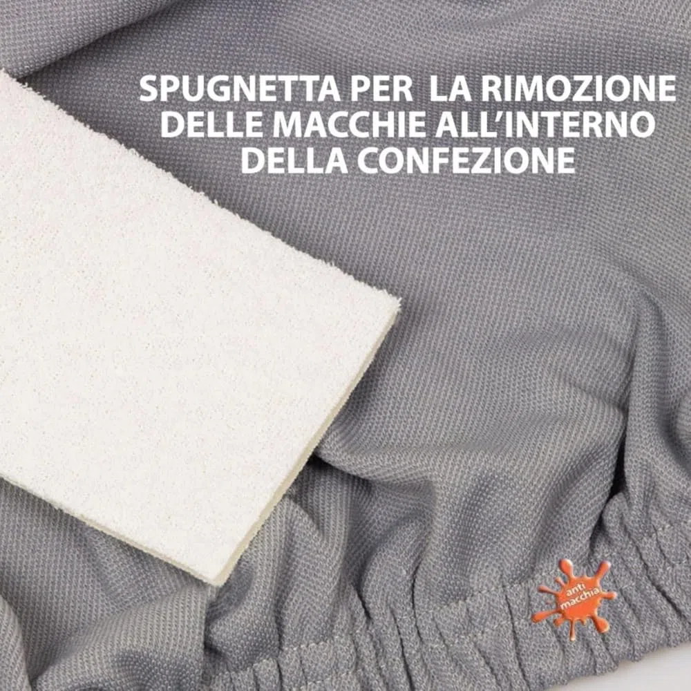 BIANCALUNA - Copripolotrona elastico Genius Lounge reclinabili Anti Macchia - 1 posto da 65 a 110 cm Copridivano tinta unita Made in Italy - Panna