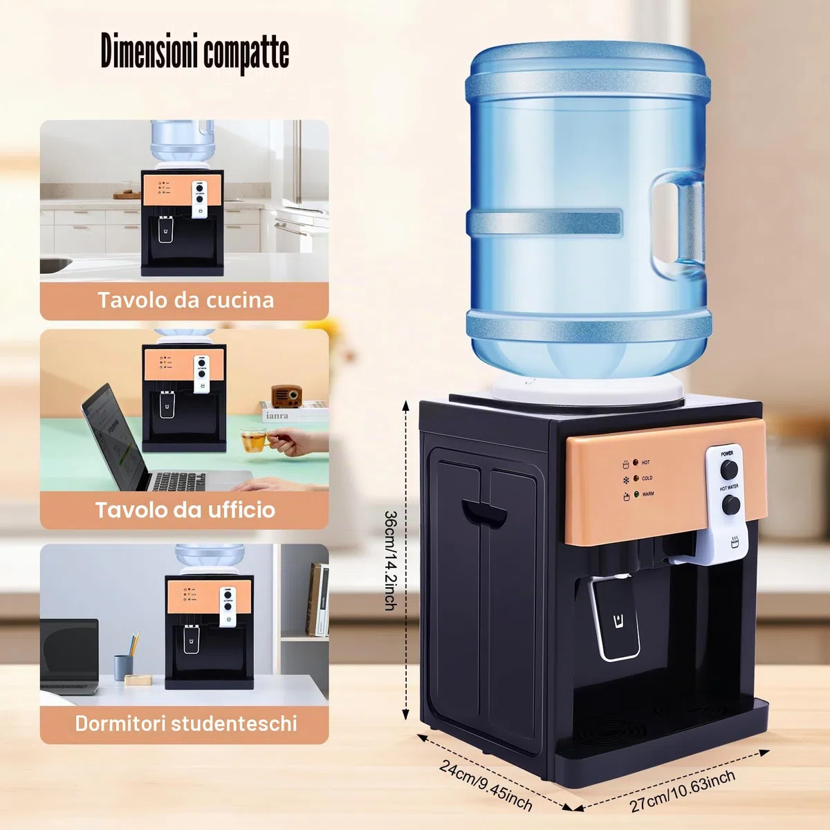 Distributore di acqua elettrica, distributore di acqua calda fredda, adatto per scrivanie, comodini, tavolini, bar e altri luoghi.