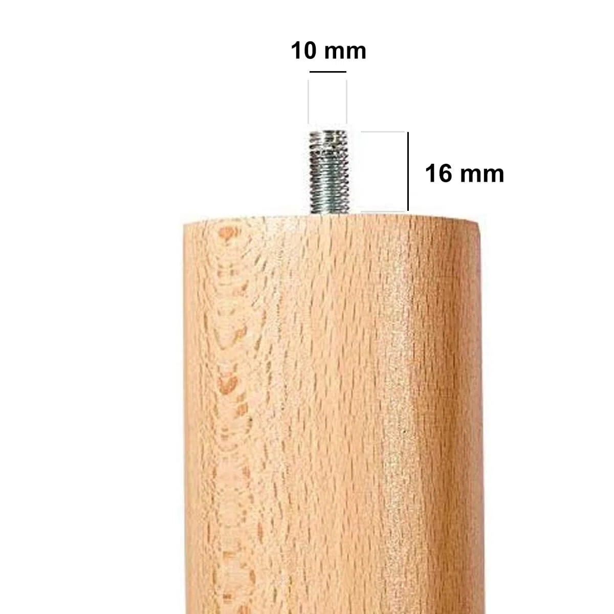 Soluko - Set 4 Piedi per Rete a Doghe Gambe Letto Universali in Legno di Faggio (32 cm)