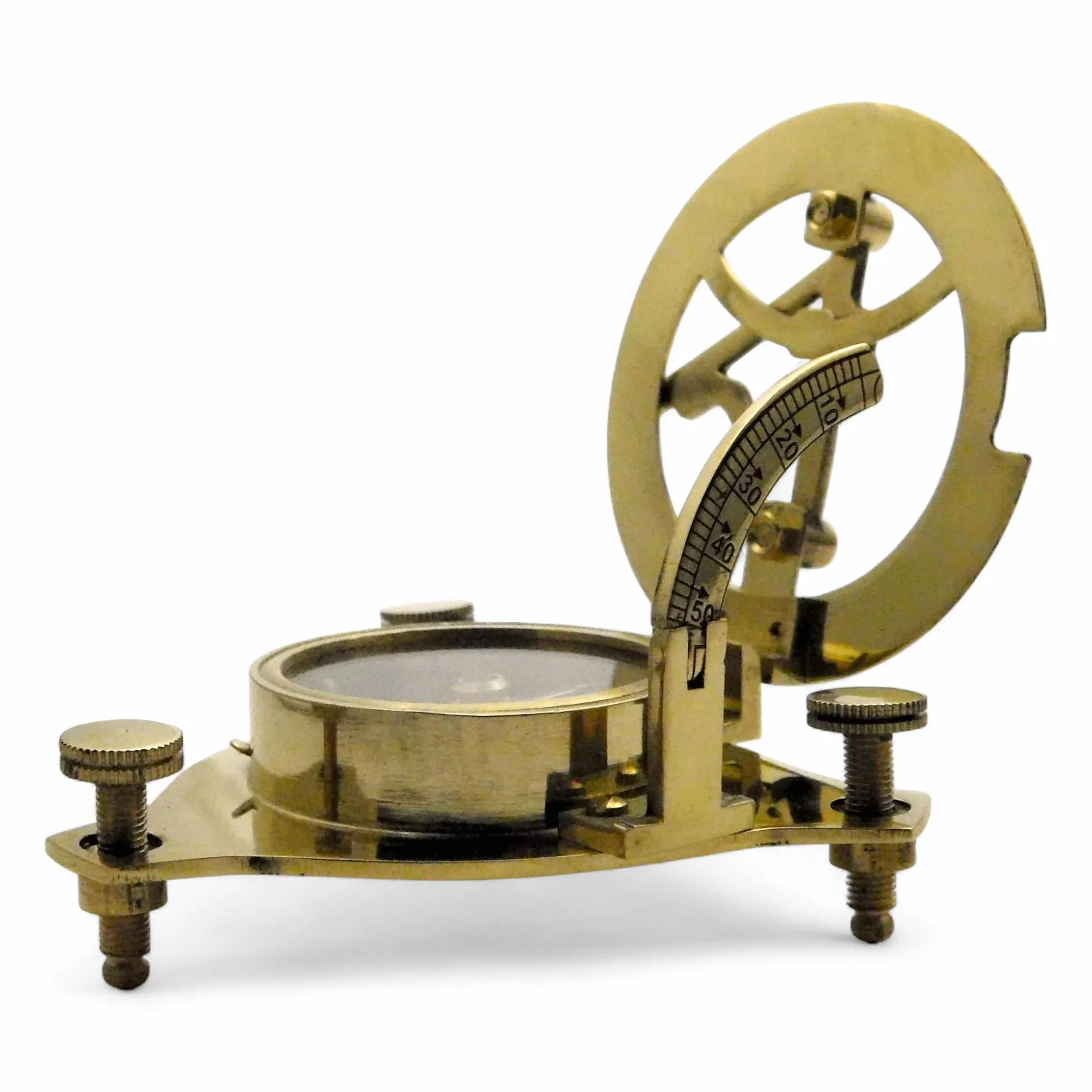 Bussola con meridiana in ottone da 7,6 cm, bussola nautical d'antiquariato