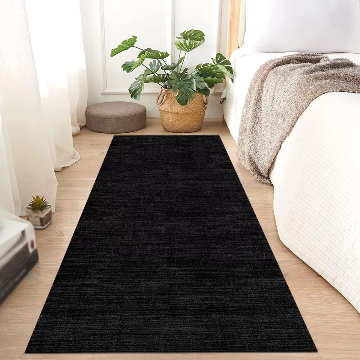 Tappeto Passatoia Cucina Antiscivolo Lavabile Lungo Tappeti Runner ingresso interno Camera dei Bambini 50X200CM Moderno Antimacchia Tappeto Corridoio Nero Grigio 3D Tappetini bagno Entrata Soggiorno