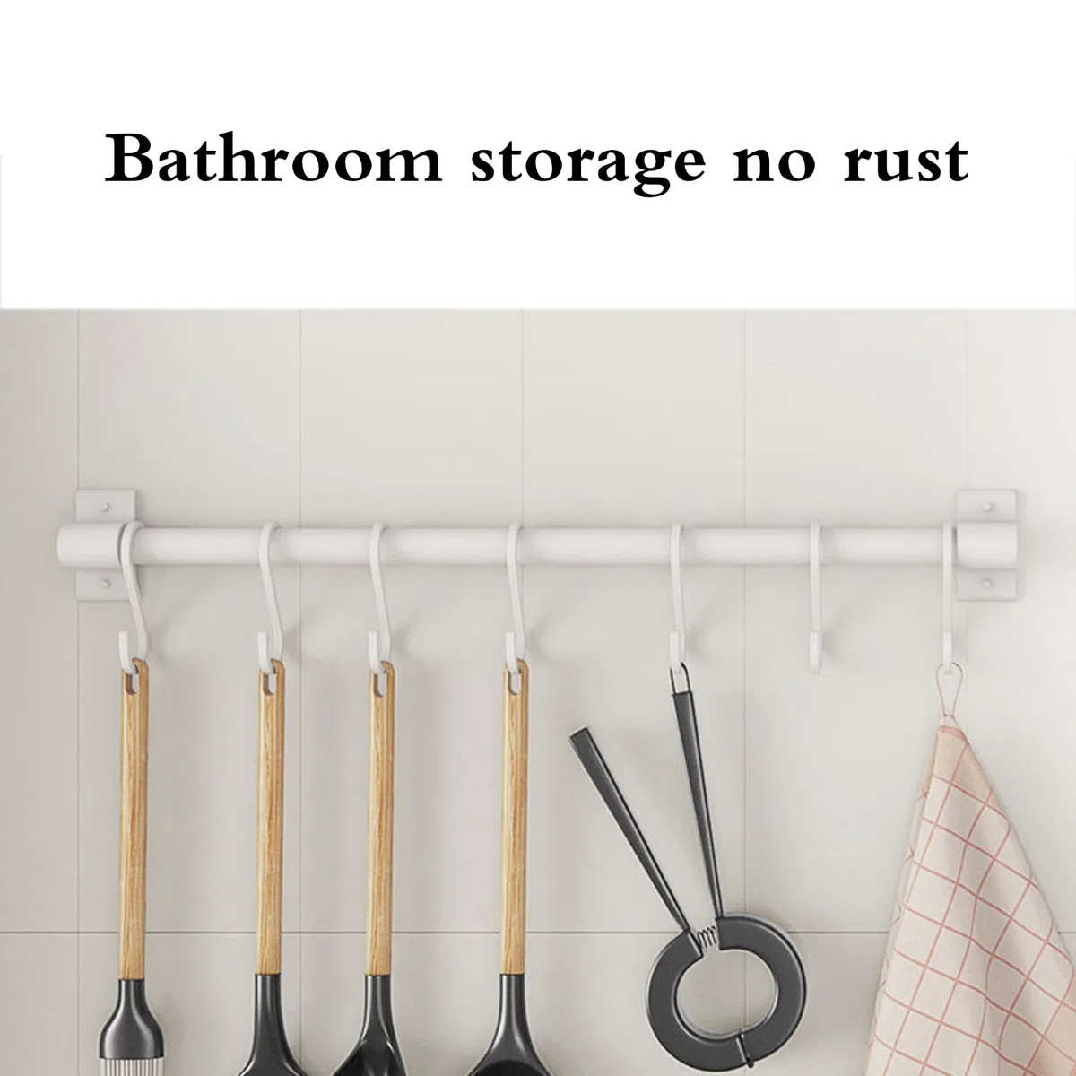 Barra Portautensili Cucina,Barra Portautensili Cucina Adesiva,Barra Appendi Utensili da Cucina,Gancio da Parete Mobile,Salvaspazio,Multiuso,per Gadget Bagno da Cucina,Padelle