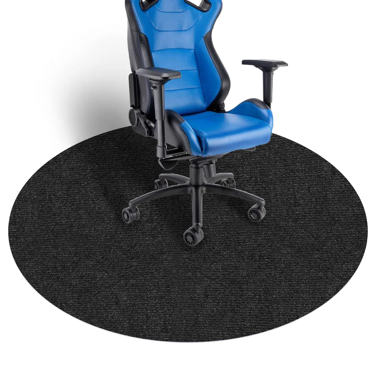 Tappetino protettivo per sedia da ufficio, tappetino per sedia da gioco, 120 x 120 cm, rotondo, per pavimenti duri, versione migliorata, grande tappeto antiscivolo multiuso per la casa (nero)