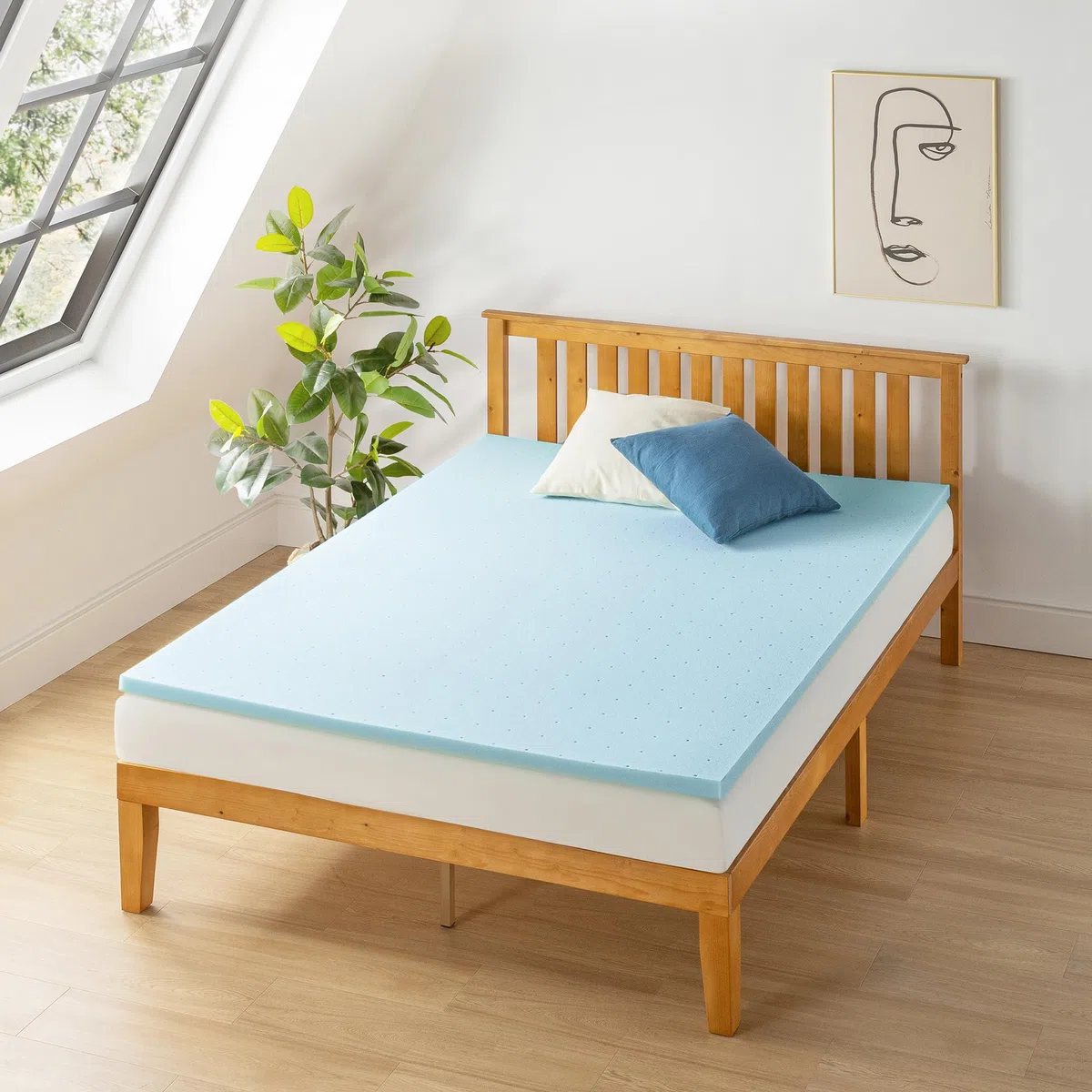 Best Price Mattress Topper in memory foam ventilato da 3,8 cm, con infusione di gel rinfrescante, certificato CertiPUR-US, gemello