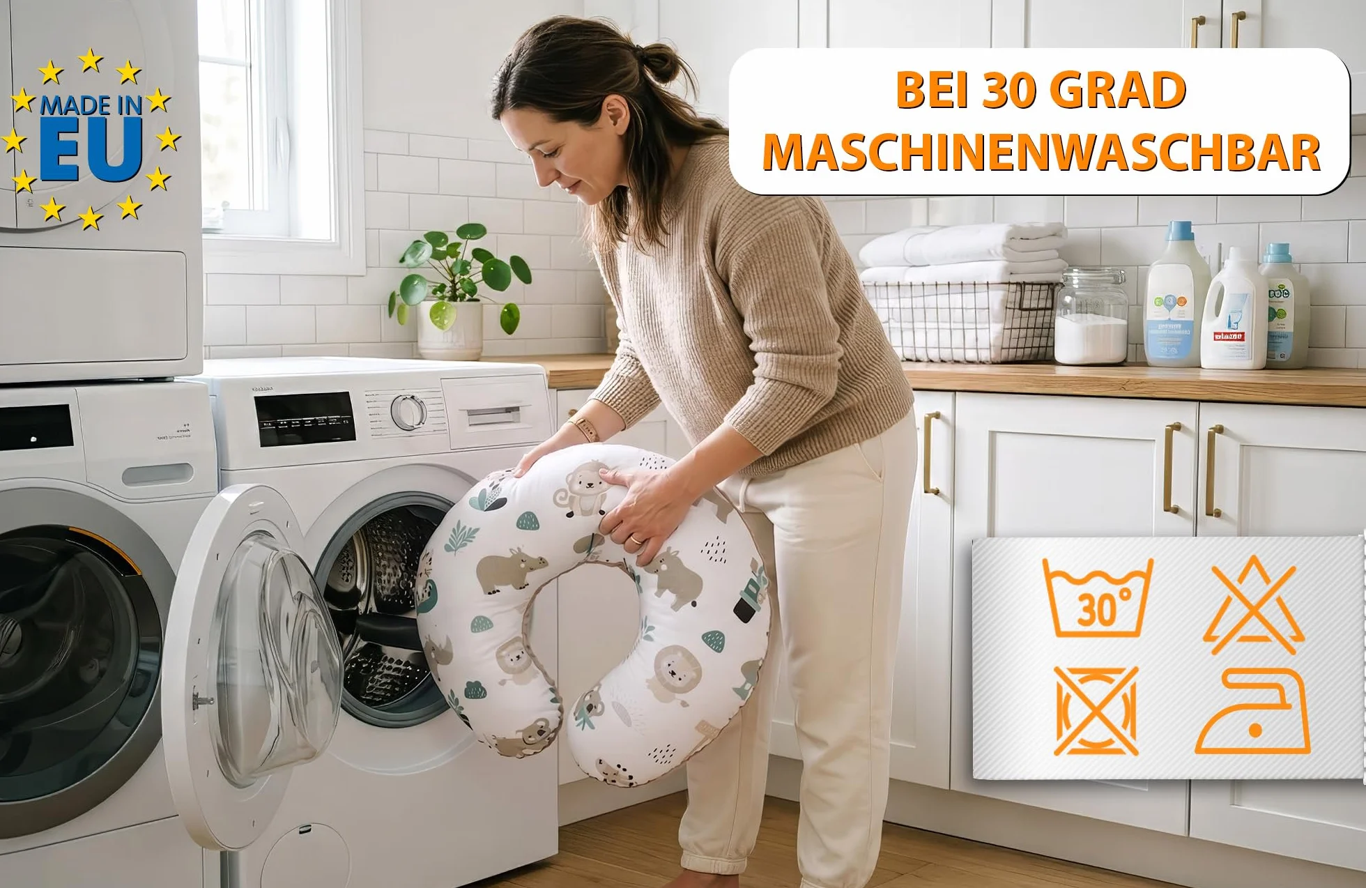 Totsy Baby Cuscino allattamento e gravidanza Minky 130 cm - cuscini neonato per allattare e dormire accessori per mamma y bebe lavabile e multifunzione Oeko-Tex Cervo grigio