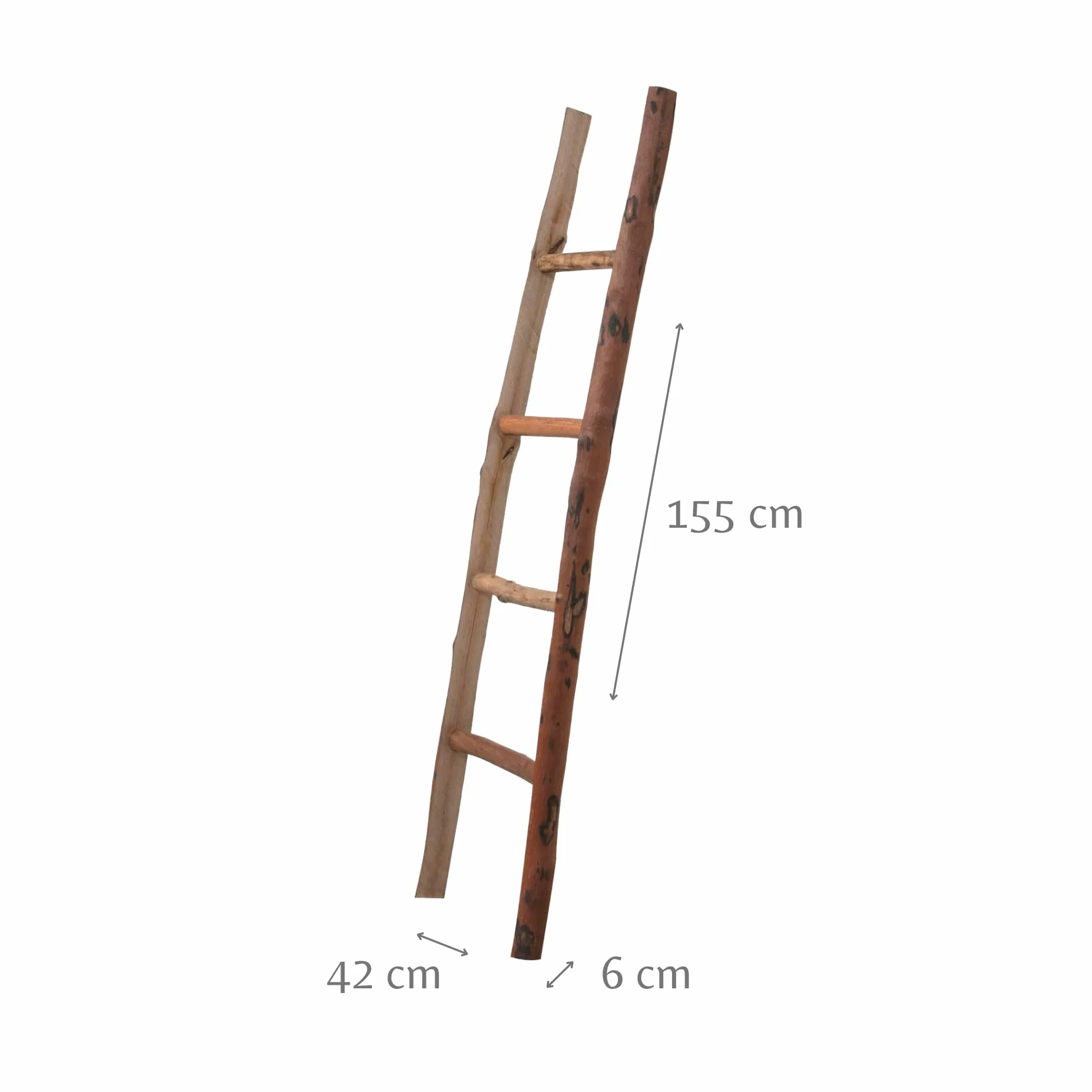 Biscottini Scaletta porta asciugamani bagno 150x8x40 - Scala Decorativa in Legno - Scala portasciugamani - Scaletta legno appendi asciugamani - Scaletta portasciugamani da parete Metallo, Bambu