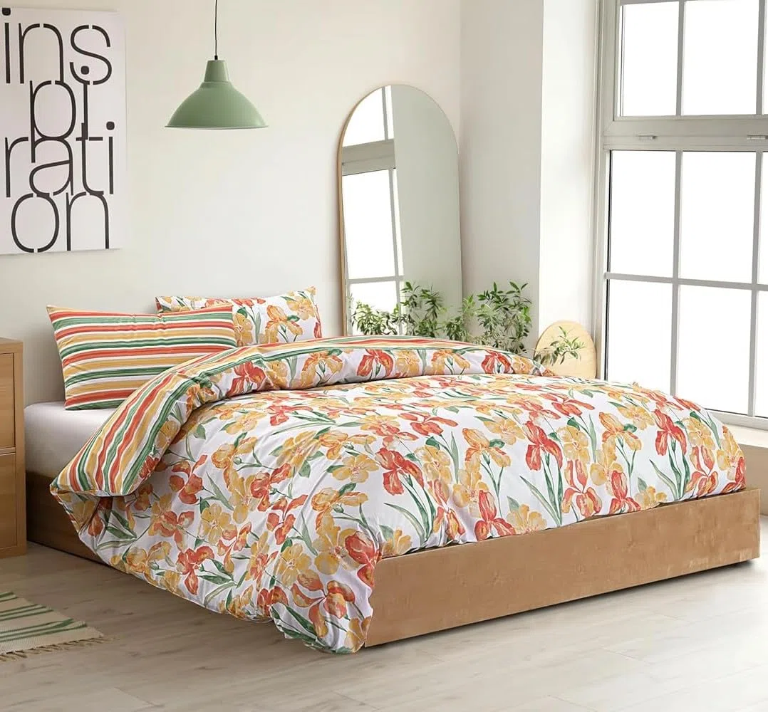 PARAH Set Copripiumino Matrimoniale Doubleface 250x200 cm con Patella 40 cm + 2 Federe 50x80 cm – 100% Cotone Morbido di Alta Qualità
