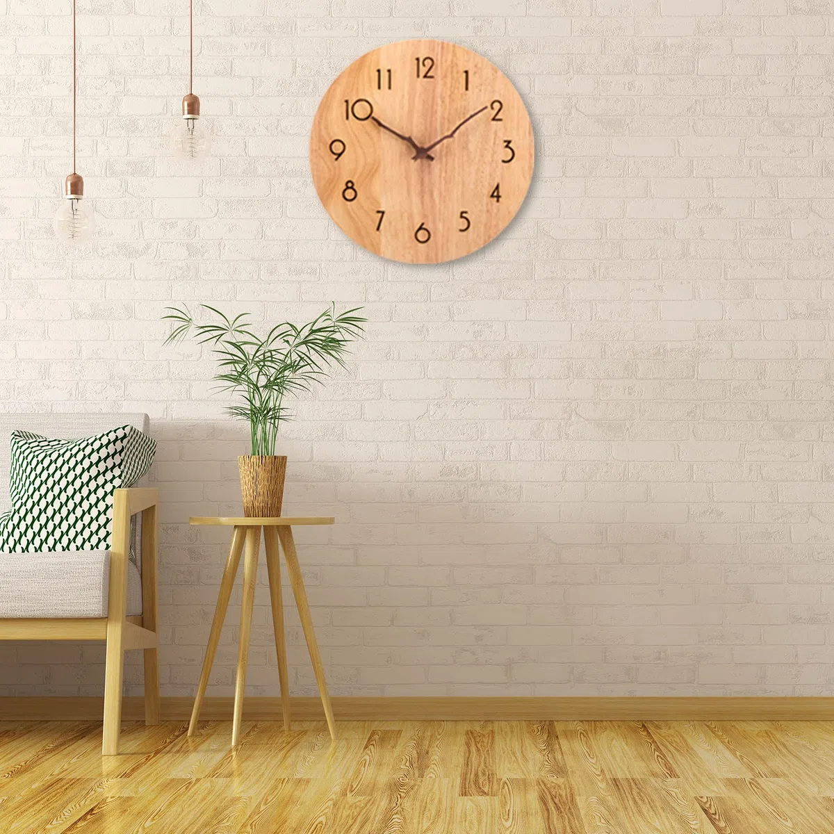 ACCSHINE Moderno Orologio da Parete in Legno 30CM Orologio da Parete Cucina Senza Cornice Silenzioso Decorazione da Parete per Casa Ufficio Cucina Soggiorno Camera