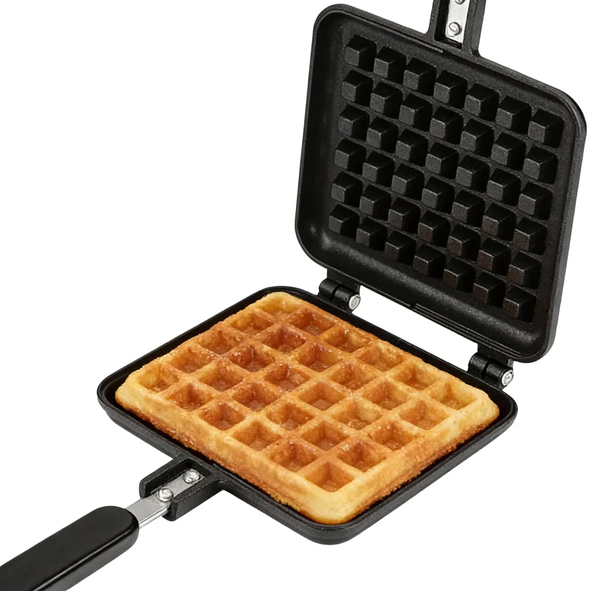 Macchina per Waffle da Piano Cottura, Macchina per Waffle in Ghisa Antiaderente Macchina per Waffle Pressa per Piastra Strumento di Cottura per Colazione 5,5 X 12,4 Pollici