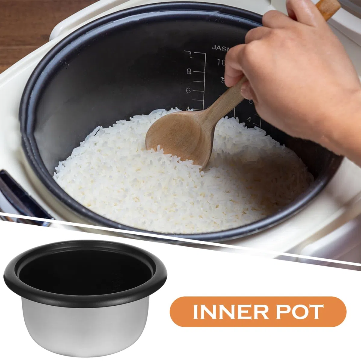 NOLITOY Pentola Interna Per Cuociriso Antiaderente 26.8X26.8X12.5Cm Ricambio Per Cuociriso Universale Ideale Per Riso E Zuppe in Casa Hotel Dormitorio
