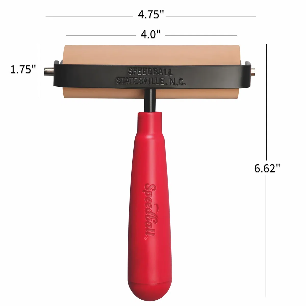 Speedball Brayer in gomma morbida da 10,2 cm, telaio in acciaio resistente, nero, per stampa a blocchi, strumenti per la stampa, rullo a pennello, forniture artistiche per scrapbooking, decoupage