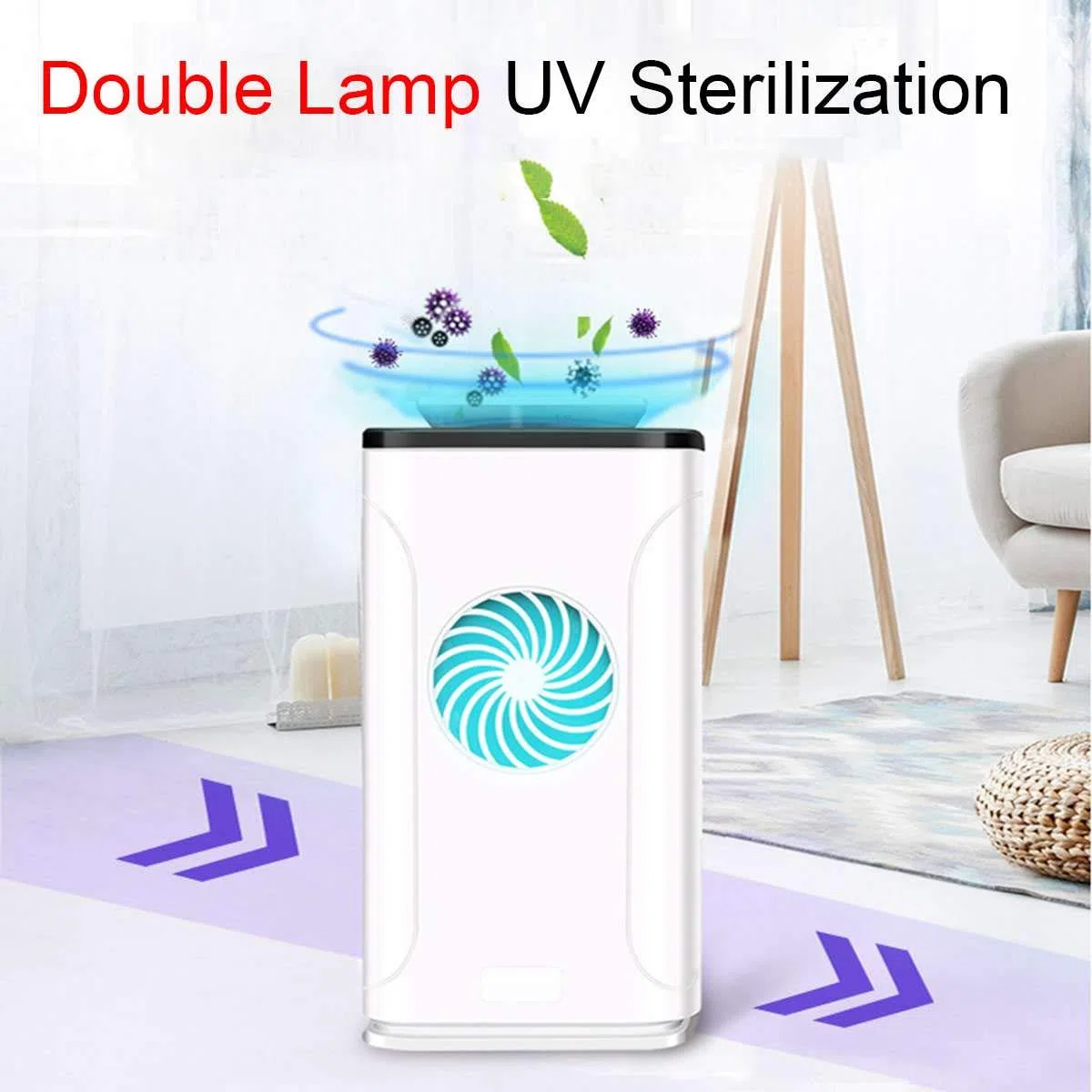 Depuragua - Depuratore d'aria 4 in 1 Ultra Violetta, Ozono, Filtro, Anione | Aspiratore per Fumo di Sigaretta | Cattura Odori Cucina | Anti Muffa | Ventilatore con Carbone Attivo, Bianco