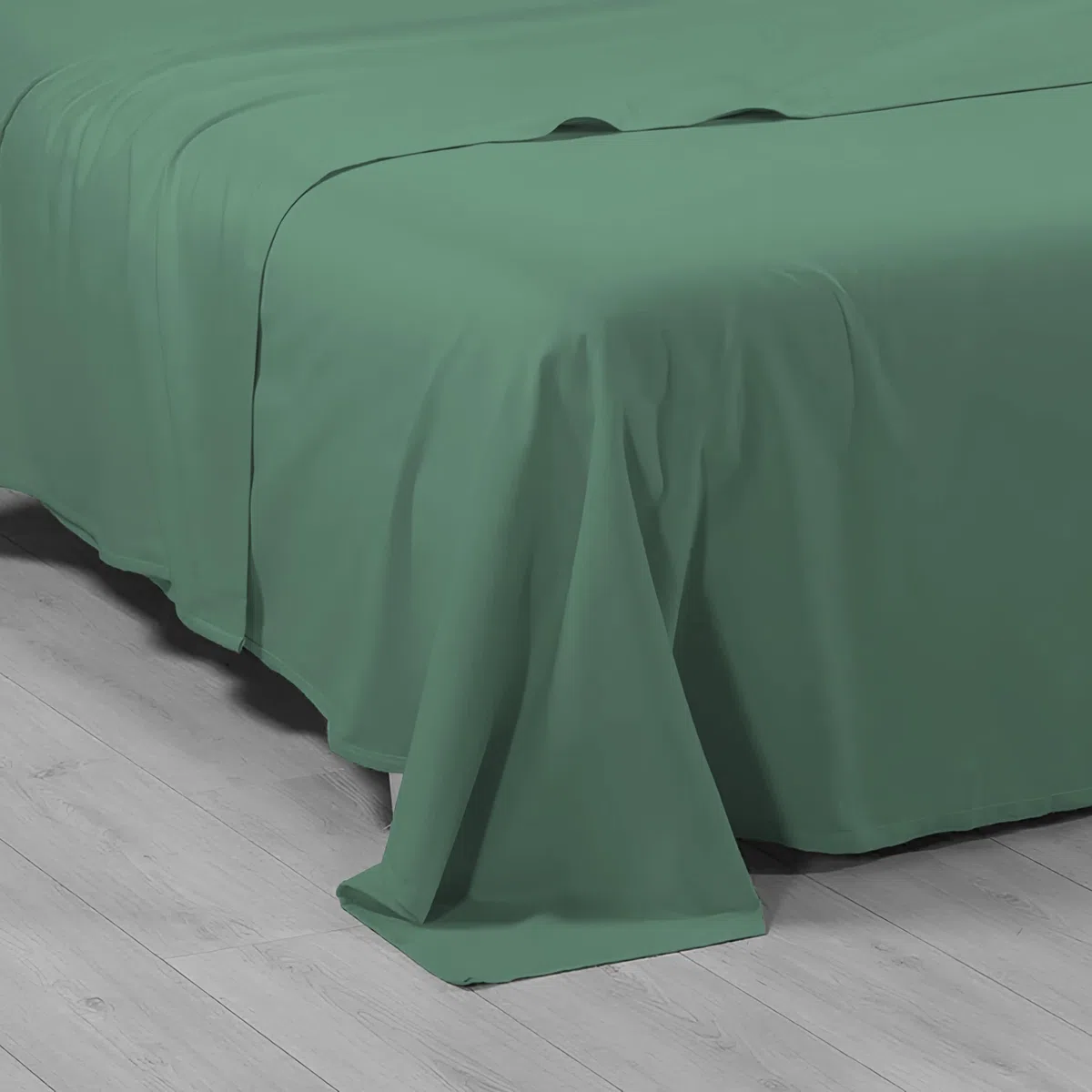 Riad Arredo Completo Letto Tinta Unita 100% Cotone Italiano Morbido Mano Percalle - Set Lenzuola Delicate Artigianale Made in Italy (Verde Smeraldo, Singolo)