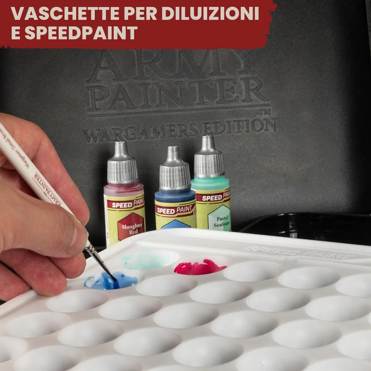 The Army Painter, Wargamers Edition Wet Palette XL, con 50 fogli Hydro Sheets, 2 Hydro Foams & Brush Storage – Wet Palette per miniature pittura acrilica, Dnd & Warhammer