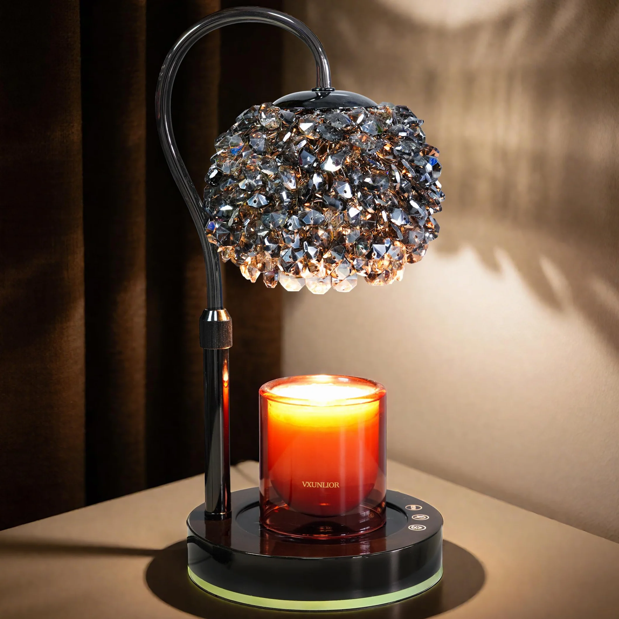Lampada Riscaldante Candela a Forma di Cabinetta - Scioglicera Profumata senza Fiamma Stile Rustico Montabile a Parete, Luci Notturne Decorative per Casa, Camera da Letto (nero1)