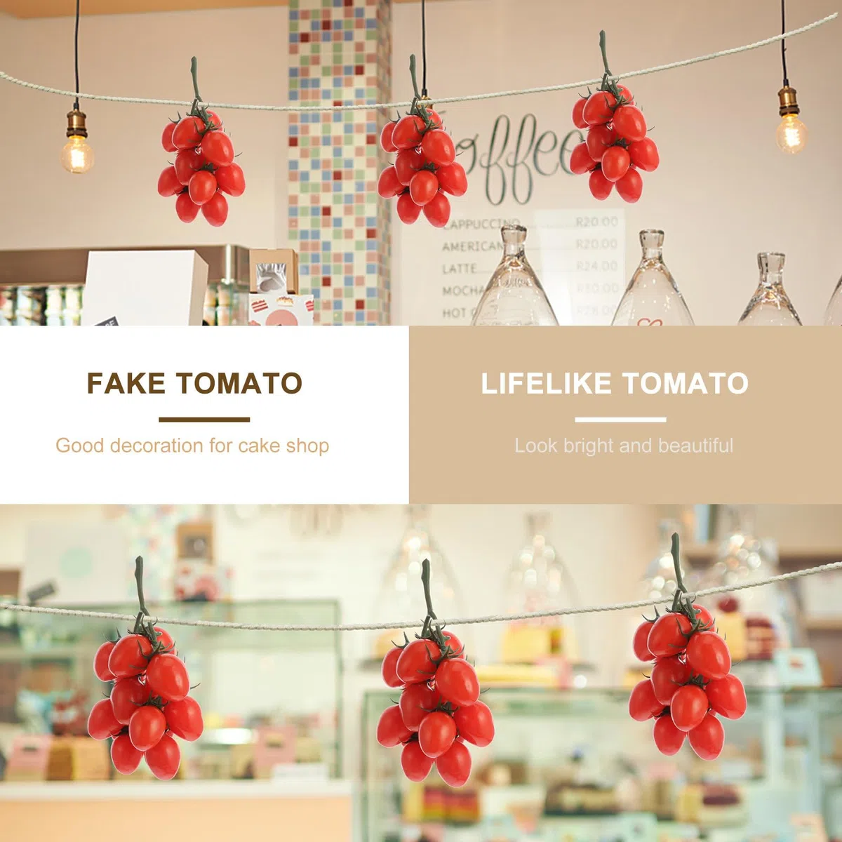 FUOYLOO Pomodori Sintetici Decorativi in Schiuma per Arredamento Casa Effetto Realistico, per Decorazioni Natalizie e Scenografie Fotografiche