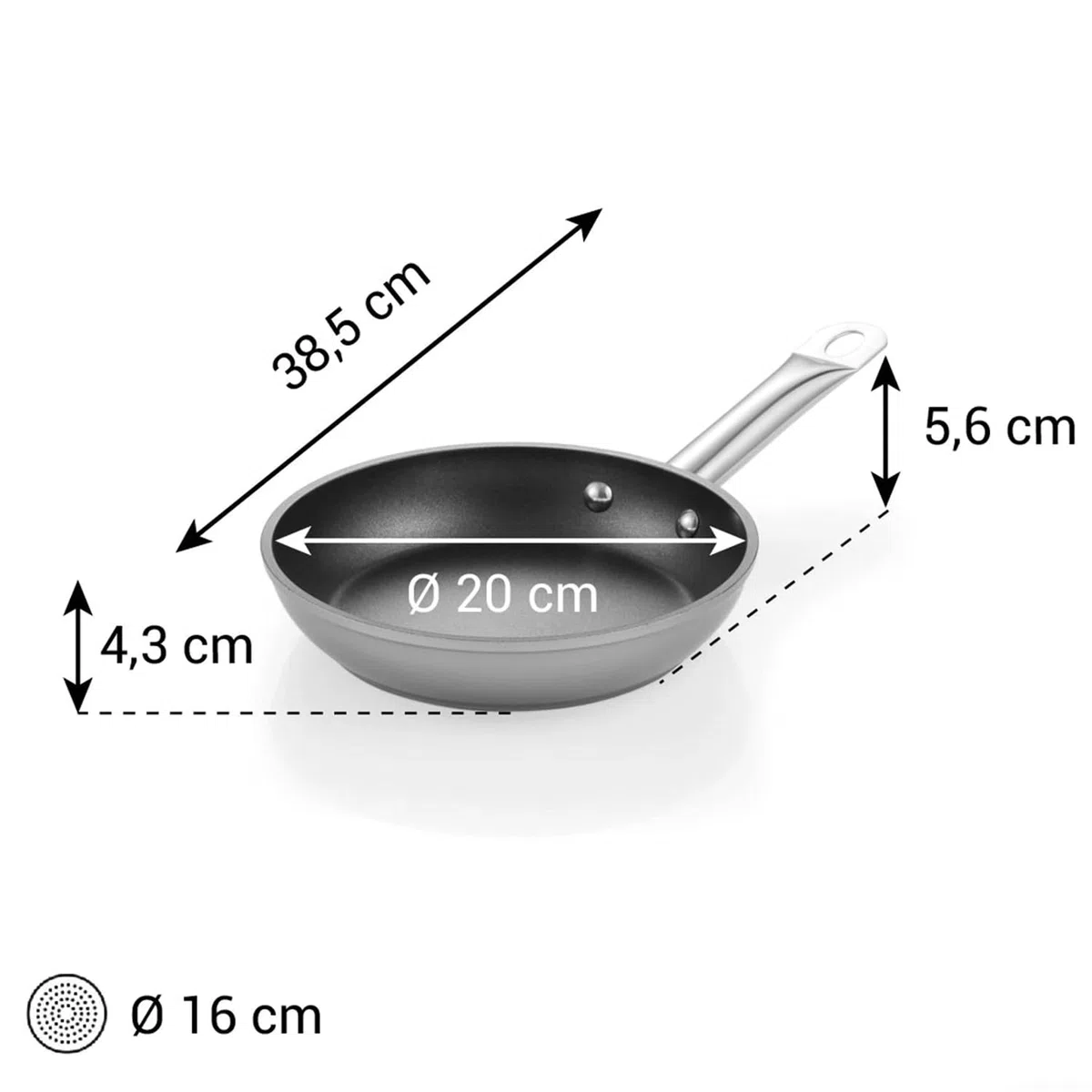 Tescoma 606920 Padella manico lungo ø20 cm GrandCHEF+