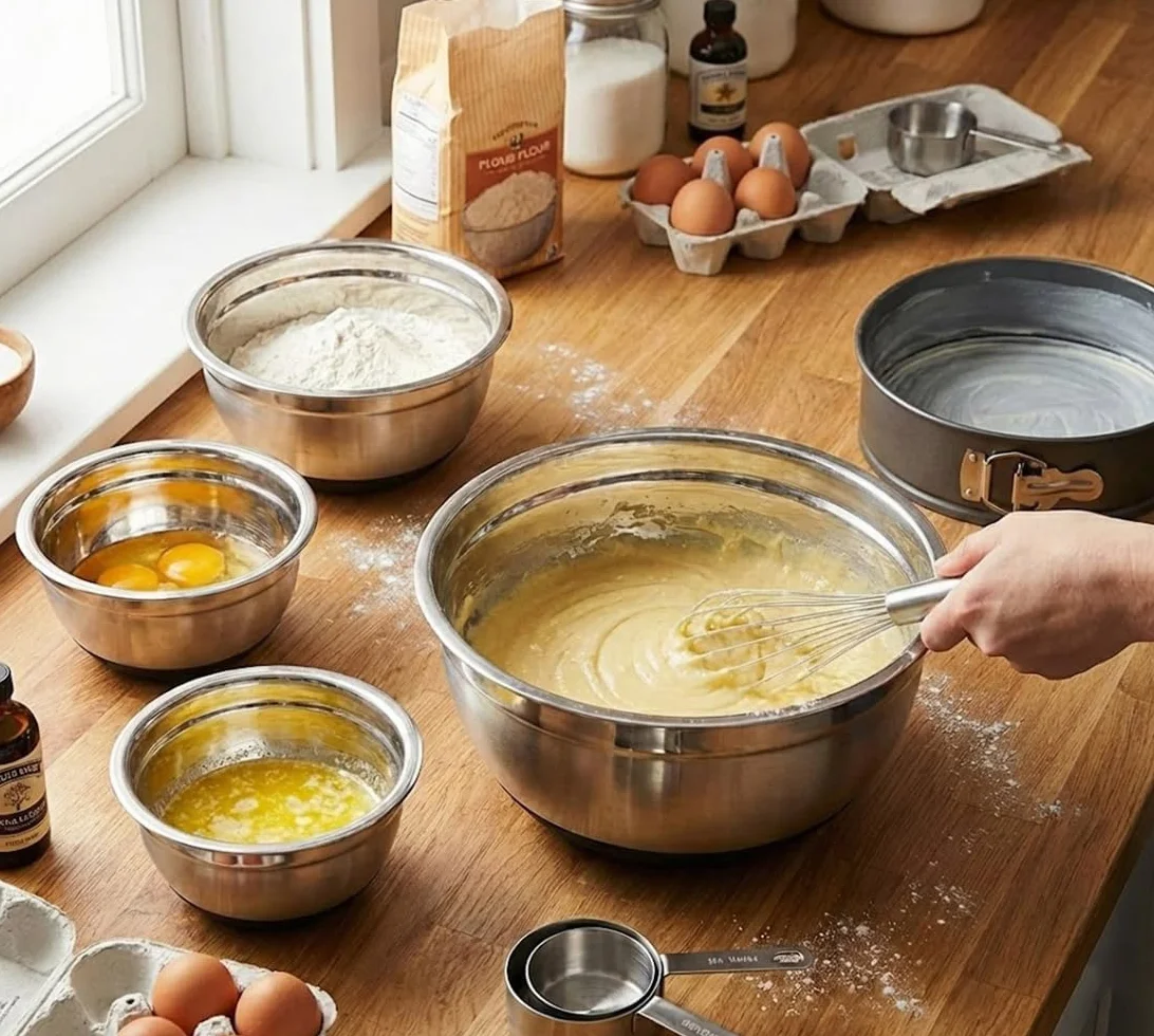 Set di 6 ciotole per la cottura, ciotola in acciaio inox con coperchio trasparente, 3 grattugie, 4,5 l/2,7 l/2 l/1,5 l/1,2 l/0,7 l, per cucinare, cuocere, cucina, nero
