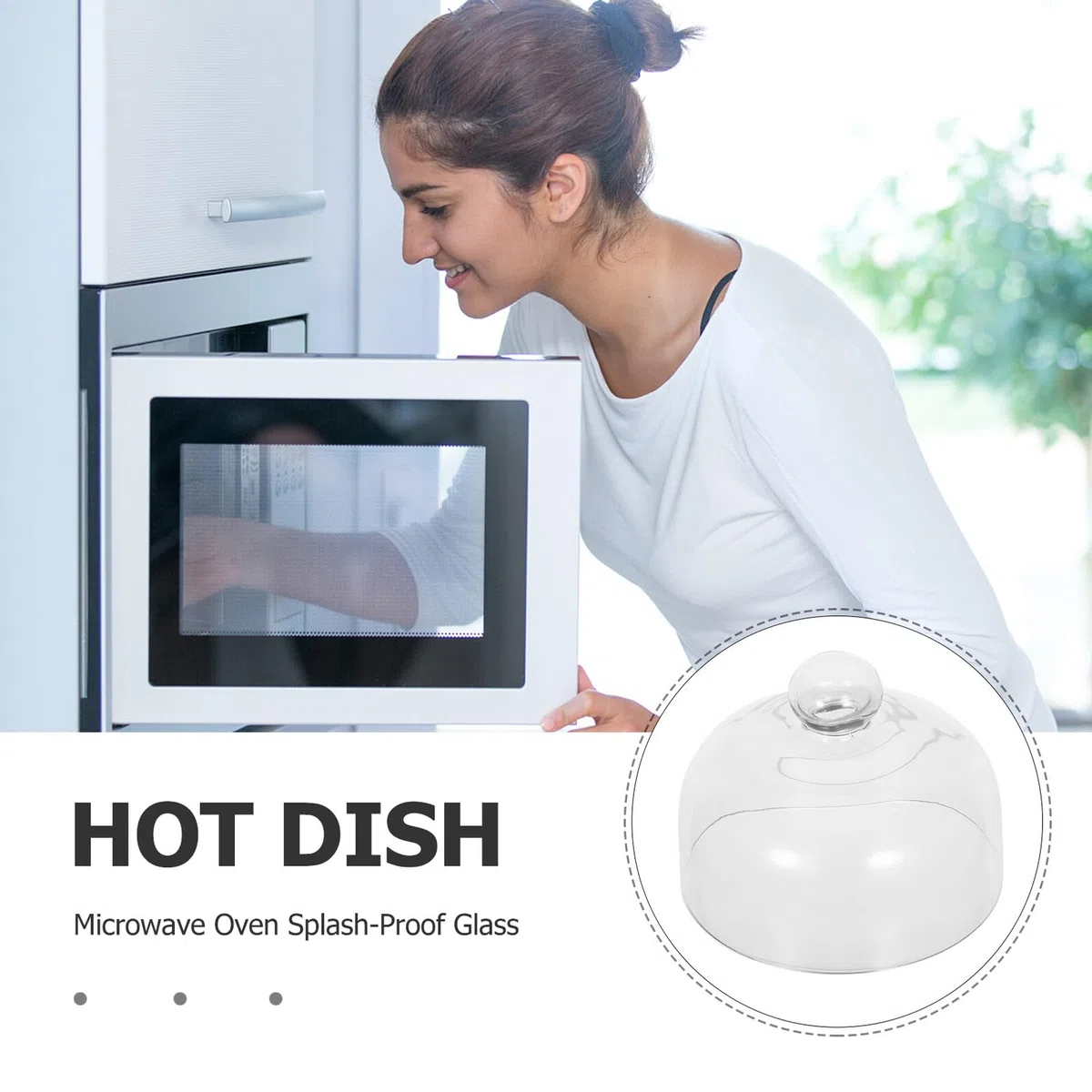 Copertura Resistente ad Alte Temperature per Microonde da 16cm in Vetro Protezione Anti Schizzi per Proteggere Cibi e Piatti nel Forno a Microonde