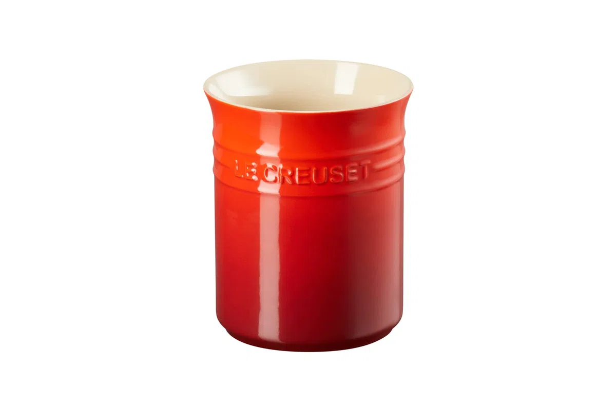Le Creuset Contenitore spatole in gres vetrificato per Utensili da Cucina, 1.1 Litri, Rosso Ciliegia, 71501110600001