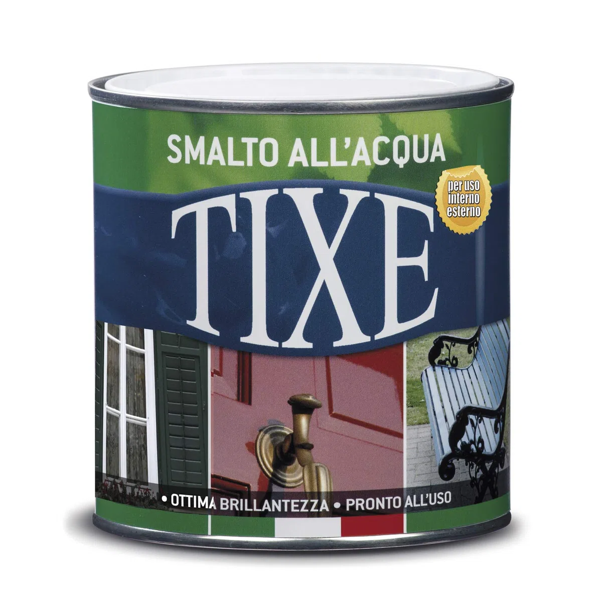 TIXE Smalto all'Acqua – Finitura Lucida e Resistente per Legno e Metallo, Rosso Opaco 500 ML