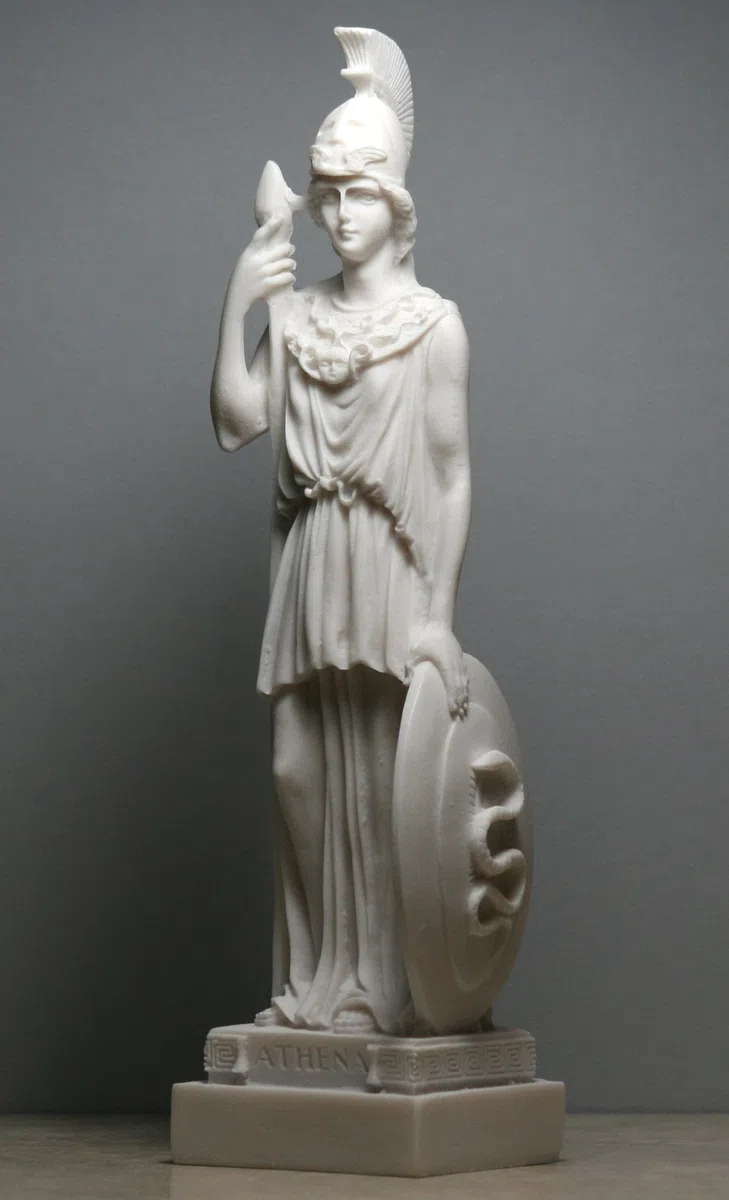 Statua in alabastro Atena Minerva della Saggezza, realizzata a mano, 24,9 cm