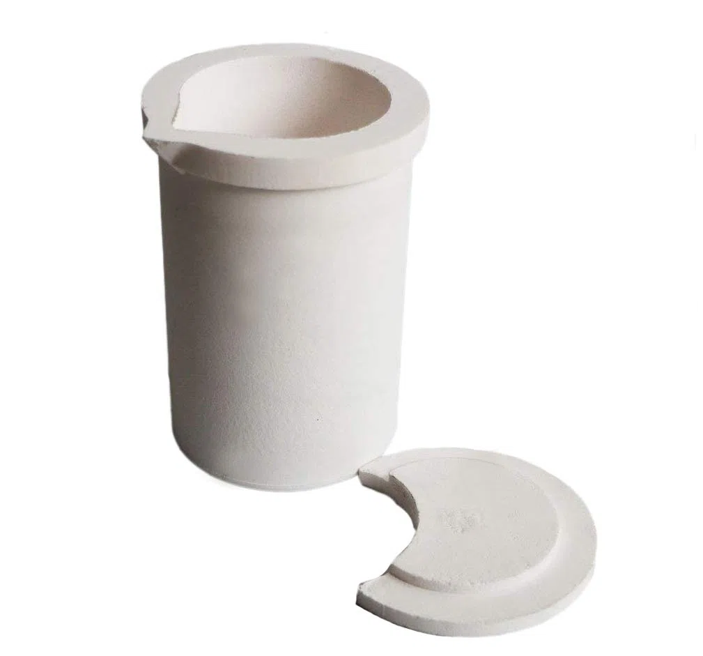 LLF - Crogiolo di fusione in ceramica, 3 kg, con coperchio colata raffinazione oro argento rame platino