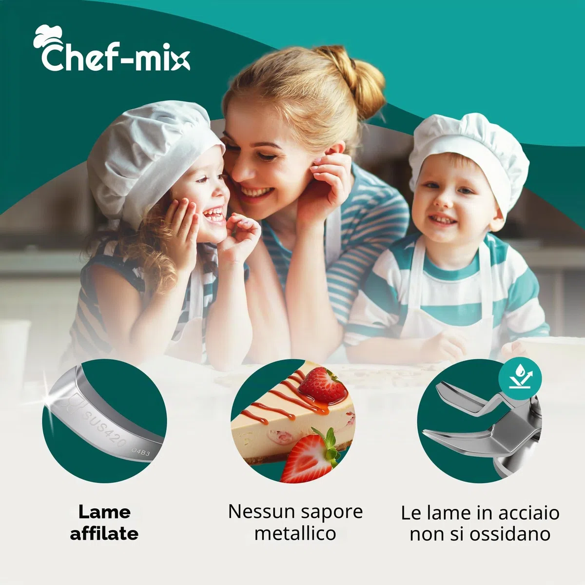 Gruppo Coltelli TM5 di Ricambio per Vorwerk Bimby Robot da Cucina Gruppo Coltelli Bimby TM5 Acciaio Inox SUS420 Lama Bimby TM5 - Gruppo Lame Bimby TM5 - Lame per Bimby TM5 / Ricambi Bimby TM5