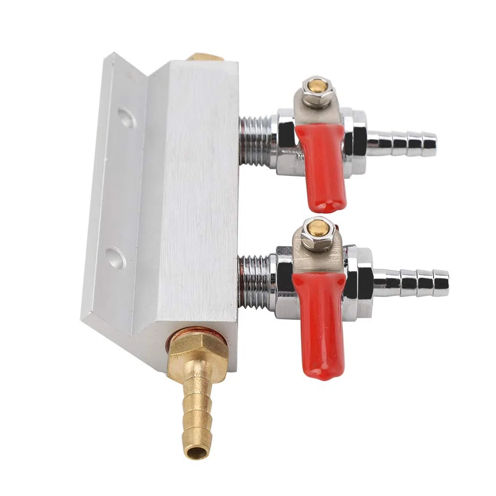 Fdit 2 Way Beer Splitter Multi-Way Home Co2 Air Gas Collettore Distribuzione Splitter Beer 2 Way Co2 Splitter Regolatore di Anidride Carbonica Distributore Aria Distributore di Co2 Collettore