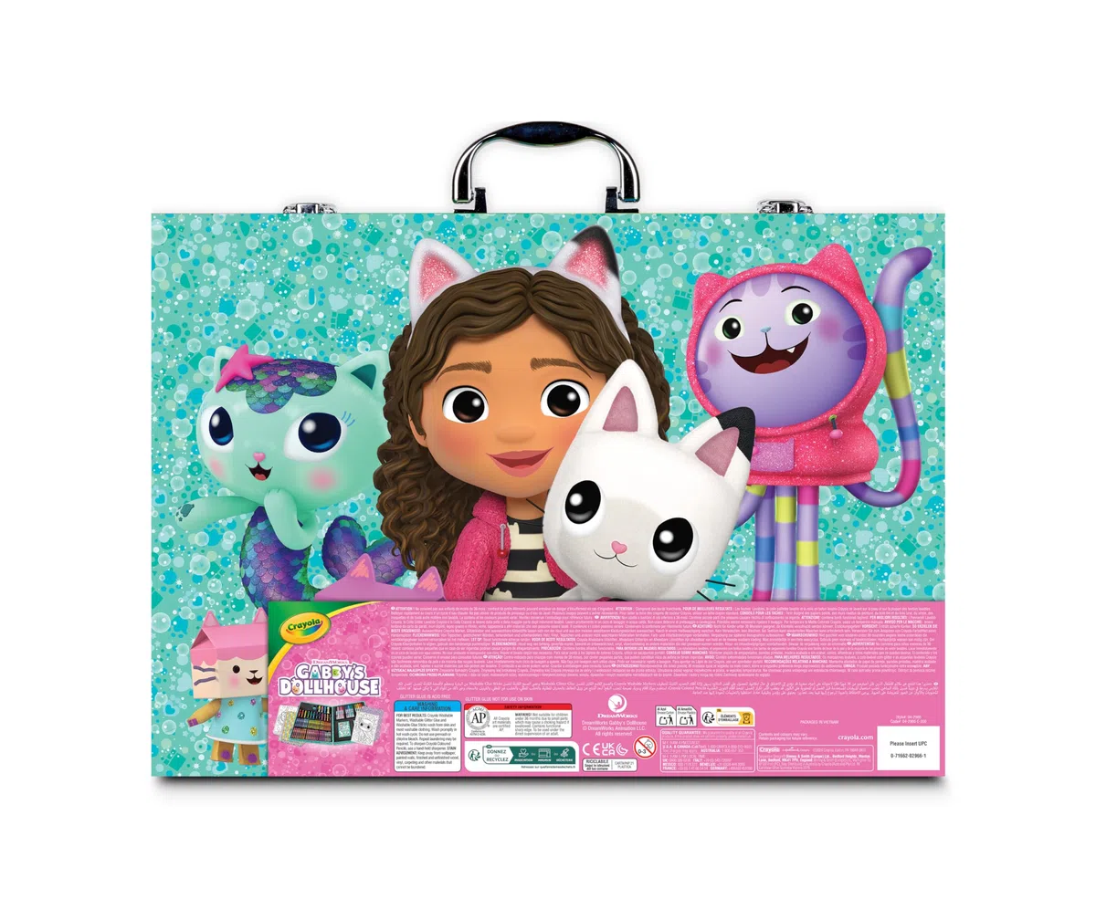 CRAYOLA - Valigetta dell'Artista Gabby's Dollhouse, Kit Creativo con 115 Pezzi, Pennarelli, Matite, Cere, Colle Glitter, Adesivi, Fogli da Colorare, Regalo per Bambini, da 5 anni, 04-2966
