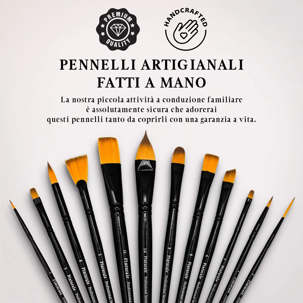 Pinturale 12 Pennelli Per Acrilico | Acrylic & Oil Masters | Set di 12 Pennelli Professionali Per Dipingere | Pennelli Per Pittura Ad Olio, Set Pennelli Per Dipingere Professionali