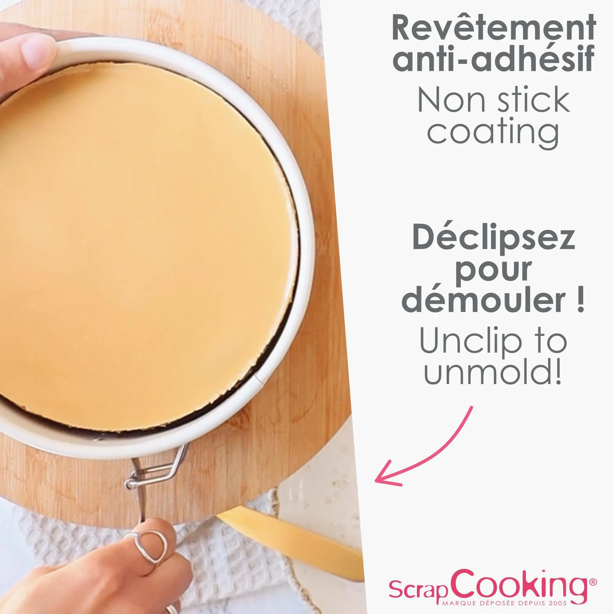 ScrapCooking 1295 - Stampo antiaderente in metallo, diametro 18 cm, stampo rotondo per torte, pasticceria