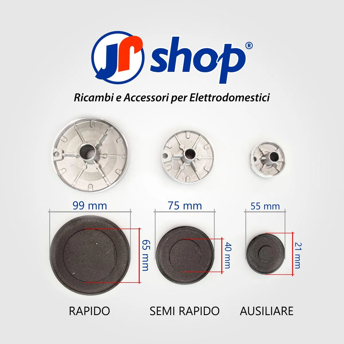 Kit 5 bruciatori adattabile a piano cottura compatibile con Ariston - Nardi - Franke completo di piattelli spartifiamma di cui una tripla corona