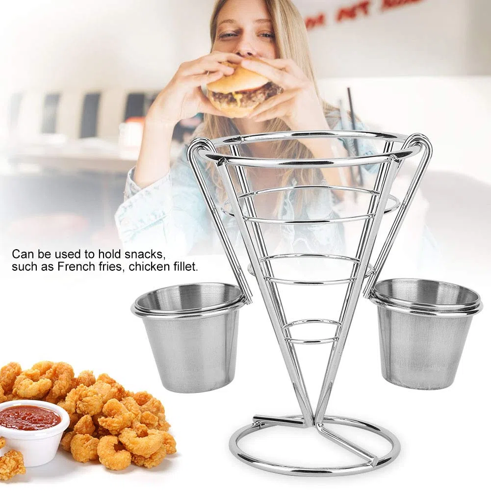 Supporto per Patatine Fritte, 4 Confezioni Conico Facile da Pulire per Casa Famiglie Ristoranti Bar Caffè Feste