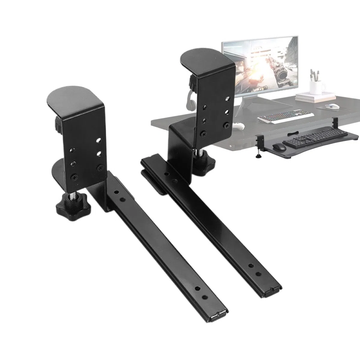 Underdesk Keyboard Drawer, Height Adjustable Keyboard Holder, Slide-Out Keyboard Drawer, Under Desk Keyboard Holder, Adjustable Keyboard Tray, Under Desk Keyboard Shelf, Desk Mounted Keyboard Drawer