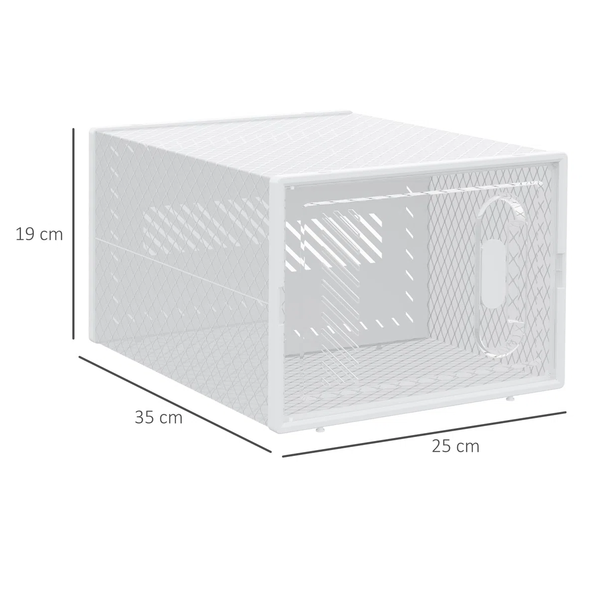 HOMCOM Scarpiera Modulare con 8 Cubi Contenitori e Porta Magnetica, Cubi Portaoggetti in PP, 25x35x19 cm, Bianco e Trasparente